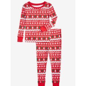 Brand New Family PJ's 12MO Baby Holiday Fair Isle Pajama Set Red